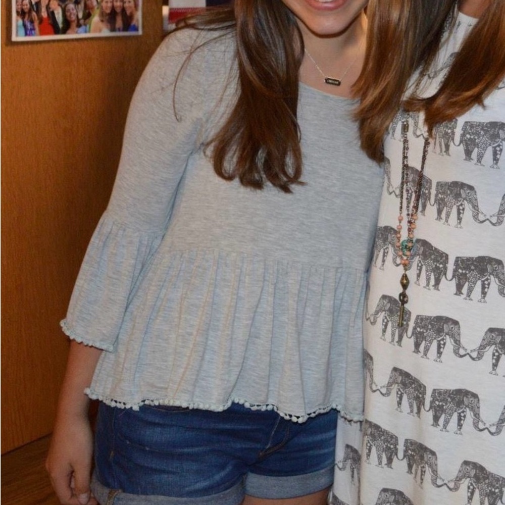 Grey Peplum Top